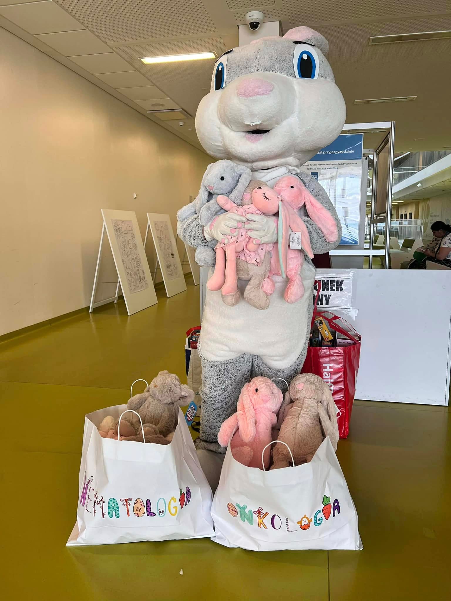 Pluszowe króliczki dla dzieci na oddziałach onkologii i hematologii